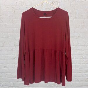 Emery Rose Long Sleeve Peplum Top Size 3XL